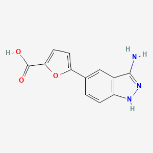 molecular formula C12H9N3O3 B3291296 5-(3-amino-1H-indazol-5-yl)furan-2-carboxylic acid CAS No. 871708-18-8