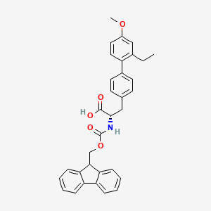 molecular formula C33H31NO5 B3291345 (2S)-3-[4-(2-ethyl-4-methoxyphenyl)phenyl]-2-(9H-fluoren-9-ylmethoxycarbonylamino)propanoic acid CAS No. 872142-89-7
