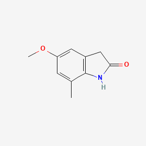 molecular formula C10H11NO2 B3291381 5-Methoxy-7-methylindolin-2-one CAS No. 87234-52-4