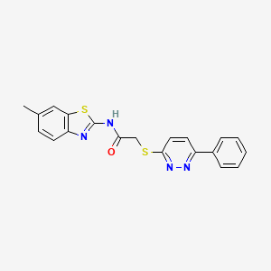 N-(6-methyl-1,3-benzothiazol-2-yl)-2-(6-phenylpyridazin-3-yl)sulfanylacetamide