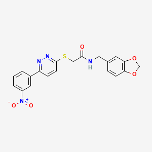 N-(benzo[d][1,3]dioxol-5-ylmethyl)-2-((6-(3-nitrophenyl)pyridazin-3-yl)thio)acetamide