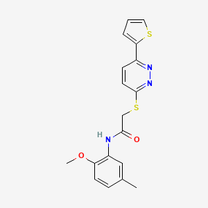 molecular formula C18H17N3O2S2 B3291445 N-(2-Methoxy-5-methylphenyl)-2-{[6-(thiophen-2-YL)pyridazin-3-YL]sulfanyl}acetamide CAS No. 872704-52-4