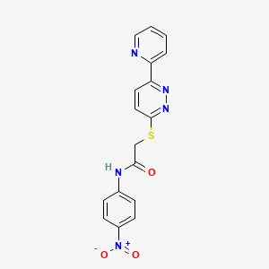 molecular formula C17H13N5O3S B3291540 N-(4-NITROPHENYL)-2-{[6-(PYRIDIN-2-YL)PYRIDAZIN-3-YL]SULFANYL}ACETAMIDE CAS No. 872987-58-1