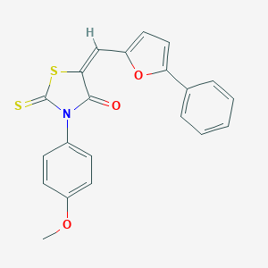 molecular formula C21H15NO3S2 B329158 (5E)-3-(4-methoxyphenyl)-5-[(5-phenylfuran-2-yl)methylidene]-2-sulfanylidene-1,3-thiazolidin-4-one 