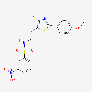 molecular formula C19H19N3O5S2 B3291584 N-{2-[2-(4-methoxyphenyl)-4-methyl-1,3-thiazol-5-yl]ethyl}-3-nitrobenzene-1-sulfonamide CAS No. 873010-08-3