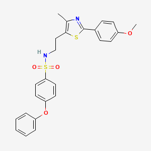 molecular formula C25H24N2O4S2 B3291609 N-{2-[2-(4-methoxyphenyl)-4-methyl-1,3-thiazol-5-yl]ethyl}-4-phenoxybenzene-1-sulfonamide CAS No. 873010-21-0