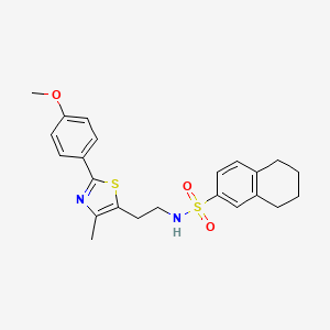 molecular formula C23H26N2O3S2 B3291619 N-{2-[2-(4-methoxyphenyl)-4-methyl-1,3-thiazol-5-yl]ethyl}-5,6,7,8-tetrahydronaphthalene-2-sulfonamide CAS No. 873010-24-3