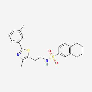 molecular formula C23H26N2O2S2 B3291665 N-{2-[4-methyl-2-(3-methylphenyl)-1,3-thiazol-5-yl]ethyl}-5,6,7,8-tetrahydronaphthalene-2-sulfonamide CAS No. 873010-42-5