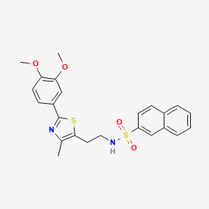 molecular formula C24H24N2O4S2 B3291692 N-{2-[2-(3,4-dimethoxyphenyl)-4-methyl-1,3-thiazol-5-yl]ethyl}naphthalene-2-sulfonamide CAS No. 873010-56-1