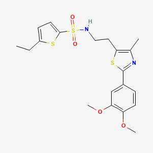molecular formula C20H24N2O4S3 B3291697 N-{2-[2-(3,4-dimethoxyphenyl)-4-methyl-1,3-thiazol-5-yl]ethyl}-5-ethylthiophene-2-sulfonamide CAS No. 873010-59-4