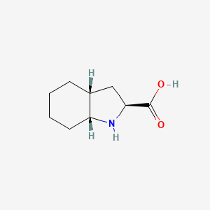 molecular formula C9H15NO2 B3292154 (2S,3aR,7aR)-Octahydro-1H-indole-2-carboxylic acid CAS No. 87679-20-7