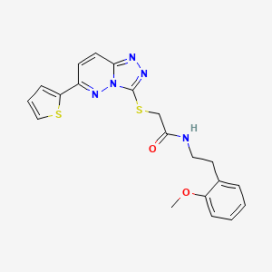 molecular formula C20H19N5O2S2 B3292226 N-[2-(2-methoxyphenyl)ethyl]-2-{[6-(thiophen-2-yl)-[1,2,4]triazolo[4,3-b]pyridazin-3-yl]sulfanyl}acetamide CAS No. 877634-95-2