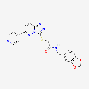 molecular formula C20H16N6O3S B3292228 N-[(2H-1,3-benzodioxol-5-yl)methyl]-2-{[6-(pyridin-4-yl)-[1,2,4]triazolo[4,3-b]pyridazin-3-yl]sulfanyl}acetamide CAS No. 877635-17-1