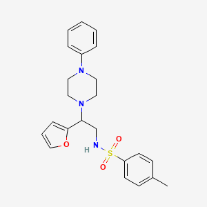 molecular formula C23H27N3O3S B3292260 N-[2-(furan-2-yl)-2-(4-phenylpiperazin-1-yl)ethyl]-4-methylbenzene-1-sulfonamide CAS No. 877648-18-5