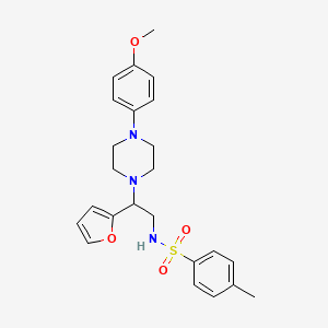 molecular formula C24H29N3O4S B3292286 N-[2-(furan-2-yl)-2-[4-(4-methoxyphenyl)piperazin-1-yl]ethyl]-4-methylbenzene-1-sulfonamide CAS No. 877649-04-2