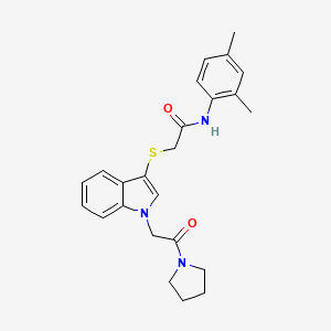 molecular formula C24H27N3O2S B3292305 N-(2,4-dimethylphenyl)-2-({1-[2-oxo-2-(pyrrolidin-1-yl)ethyl]-1H-indol-3-yl}sulfanyl)acetamide CAS No. 877658-71-4