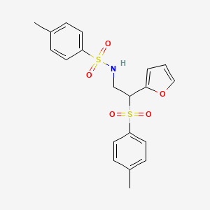 molecular formula C20H21NO5S2 B3292354 N-[2-(furan-2-yl)-2-(4-methylbenzenesulfonyl)ethyl]-4-methylbenzene-1-sulfonamide CAS No. 877816-68-7