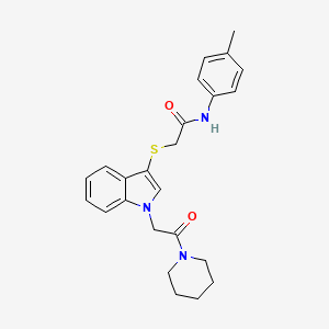 molecular formula C24H27N3O2S B3292384 N-(4-methylphenyl)-2-({1-[2-oxo-2-(piperidin-1-yl)ethyl]-1H-indol-3-yl}sulfanyl)acetamide CAS No. 878052-67-6