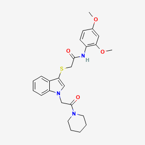 molecular formula C25H29N3O4S B3292400 N-(2,4-dimethoxyphenyl)-2-({1-[2-oxo-2-(piperidin-1-yl)ethyl]-1H-indol-3-yl}sulfanyl)acetamide CAS No. 878053-05-5