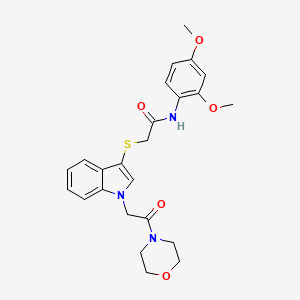 molecular formula C24H27N3O5S B3292406 N-(2,4-dimethoxyphenyl)-2-({1-[2-(morpholin-4-yl)-2-oxoethyl]-1H-indol-3-yl}sulfanyl)acetamide CAS No. 878053-43-1
