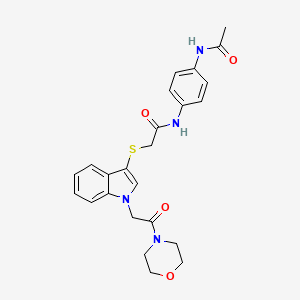 molecular formula C24H26N4O4S B3292418 N-(4-acetamidophenyl)-2-({1-[2-(morpholin-4-yl)-2-oxoethyl]-1H-indol-3-yl}sulfanyl)acetamide CAS No. 878053-74-8