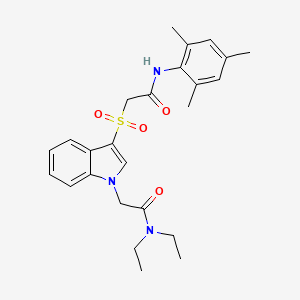 molecular formula C25H31N3O4S B3292436 N,N-diethyl-2-(3-{[(2,4,6-trimethylphenyl)carbamoyl]methanesulfonyl}-1H-indol-1-yl)acetamide CAS No. 878055-99-3