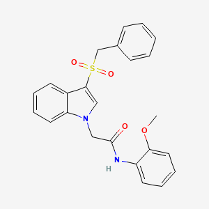 molecular formula C24H22N2O4S B3292490 N-(2-methoxyphenyl)-2-(3-phenylmethanesulfonyl-1H-indol-1-yl)acetamide CAS No. 878060-62-9