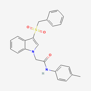 molecular formula C24H22N2O3S B3292498 N-(4-methylphenyl)-2-(3-phenylmethanesulfonyl-1H-indol-1-yl)acetamide CAS No. 878061-25-7