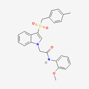 molecular formula C25H24N2O4S B3292516 N-(2-methoxyphenyl)-2-{3-[(4-methylphenyl)methanesulfonyl]-1H-indol-1-yl}acetamide CAS No. 878062-66-9