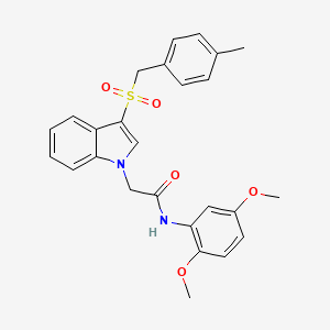 molecular formula C26H26N2O5S B3292521 N-(2,5-dimethoxyphenyl)-2-{3-[(4-methylphenyl)methanesulfonyl]-1H-indol-1-yl}acetamide CAS No. 878063-48-0