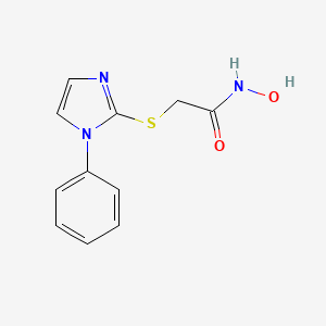 molecular formula C11H11N3O2S B3292532 N-hydroxy-2-[(1-phenyl-1H-imidazol-2-yl)sulfanyl]acetamide CAS No. 878065-83-9