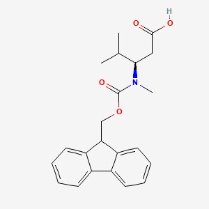 molecular formula C22H25NO4 B3292883 Pentanoic acid, 3-[[(9H-fluoren-9-ylmethoxy)carbonyl]methylamino]-4-methyl-, (3R)- CAS No. 882183-86-0