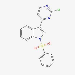 molecular formula C18H12ClN3O2S B3292950 3-(2-Chloro-4-pyrimidinyl)-1-(phenylsulfonyl)indole CAS No. 882562-58-5