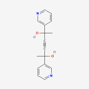 molecular formula C16H16N2O2 B3293005 2,5-di(pyridin-3-yl)hex-3-yne-2,5-diol CAS No. 883291-19-8