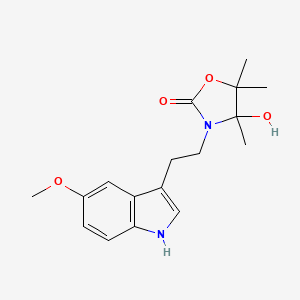molecular formula C17H22N2O4 B3293008 4-hydroxy-3-[2-(5-methoxy-1H-indol-3-yl)ethyl]-4,5,5-trimethyl-1,3-oxazolidin-2-one CAS No. 883291-20-1