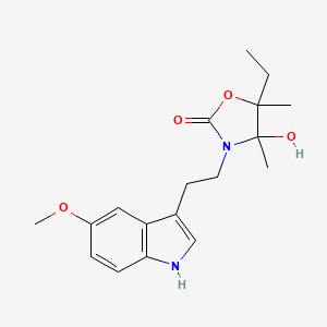 molecular formula C18H24N2O4 B3293014 5-ethyl-4-hydroxy-3-[2-(5-methoxy-1H-indol-3-yl)ethyl]-4,5-dimethyl-1,3-oxazolidin-2-one CAS No. 883291-40-5