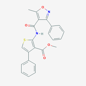 molecular formula C23H18N2O4S B329303 Methyl 2-{[(5-methyl-3-phenyl-4-isoxazolyl)carbonyl]amino}-4-phenyl-3-thiophenecarboxylate 