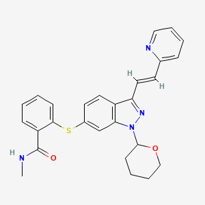 n-Methyl-2-[[3-[(1e)-2-(2-pyridinyl)ethenyl]-1-(tetrahydro-2h-pyran-2-yl)-1h-indazol-6-yl]thio]benzamide