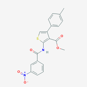 molecular formula C20H16N2O5S B329318 Methyl 2-({3-nitrobenzoyl}amino)-4-(4-methylphenyl)-3-thiophenecarboxylate 