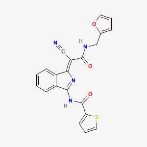 N-[(3Z)-3-[1-cyano-2-(furan-2-ylmethylamino)-2-oxoethylidene]isoindol-1-yl]thiophene-2-carboxamide