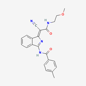 N-[(3Z)-3-[1-cyano-2-(2-methoxyethylamino)-2-oxoethylidene]isoindol-1-yl]-4-methylbenzamide