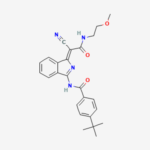 (Z)-4-(tert-butyl)-N-(1-(1-cyano-2-((2-methoxyethyl)amino)-2-oxoethylidene)-1H-isoindol-3-yl)benzamide