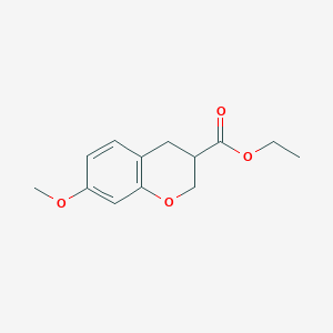 molecular formula C13H16O4 B3293280 7-Methoxy-chroman-3-carboxylic acid ethyl ester CAS No. 885271-77-2