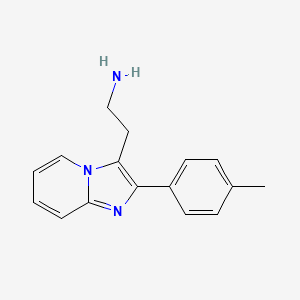 molecular formula C16H17N3 B3293291 2-(2-p-Tolyl-imidazo[1,2-a]pyridin-3-yl)-ethylamine CAS No. 885272-80-0