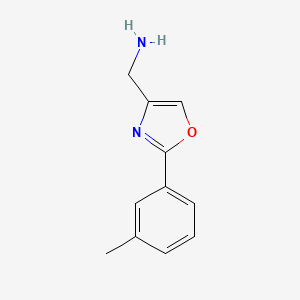 molecular formula C11H12N2O B3293308 (2-(M-Tolyl)oxazol-4-YL)methanamine CAS No. 885273-21-2