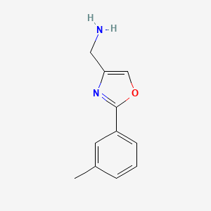 B3293308 (2-(M-Tolyl)oxazol-4-YL)methanamine CAS No. 885273-21-2