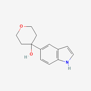 molecular formula C13H15NO2 B3293314 4-(1H-Indol-5-YL)-tetrahydro-pyran-4-OL CAS No. 885273-22-3