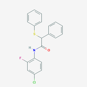 molecular formula C20H15ClFNOS B329335 N-(4-chloro-2-fluorophenyl)-2-phenyl-2-(phenylsulfanyl)acetamide 