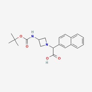 molecular formula C20H24N2O4 B3293364 (3-Boc-amino-azetidin-1-YL)-naphthalen-2-YL-acetic acid CAS No. 885275-34-3