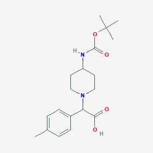 molecular formula C19H28N2O4 B3293398 (4-Boc-amino-piperidin-1-yl)-p-tolyl-acetic acid CAS No. 885275-57-0